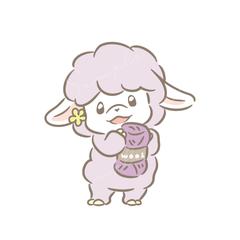 ハンドメイド作家様向け！毛糸を持ったもふもふ羊ちゃんイラスト