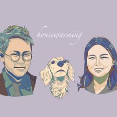 家族の似顔絵イラストアート作成