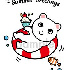暑中見舞い用ポストカード　夏のひとやすみ