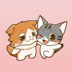 猫の兄弟キャラクターアイコン制作