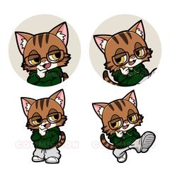 SNSアイコン用｜陰気な雰囲気の猫キャラクター