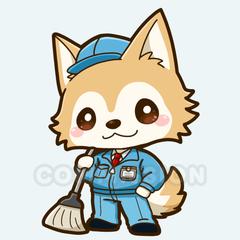 マンション管理人の犬キャラクター｜ブログ・SNS用イラスト