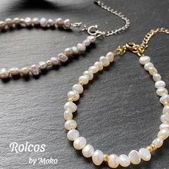 淡水パールとカラービーズのブレスレット