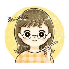ペンを持った女性