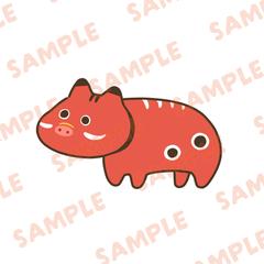 ゆるっとかわいい赤べこイラスト