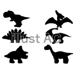恐竜のシルエットイラスト　(イラストACに投稿した動画です)