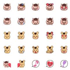 豚と熊のLINE絵文字