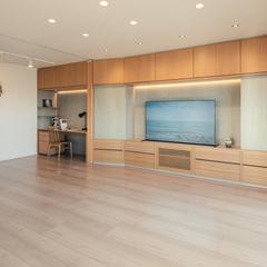 静岡のマンションリノベーション　テレビ収納と在宅スペース