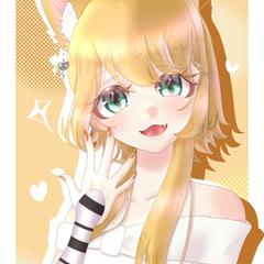 狐ちゃんの等身大イラスト