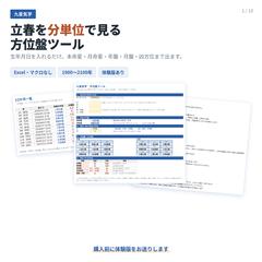 九星気学の本命星・方位盤を計算するExcelツール