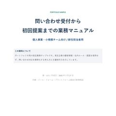問い合わせ対応マニュアル(自主制作)