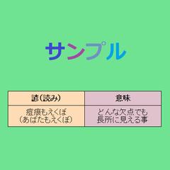 漢字検定の諺（サンプル）