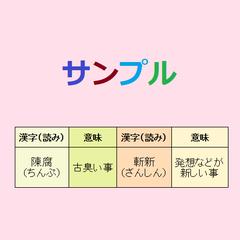漢字検定の対義語（サンプル）