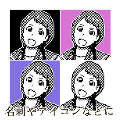 白黒ドット似顔絵