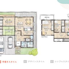 【手書きスタイル】5LDK一戸建て