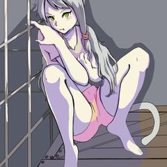 フェンスに身体を預ける少女