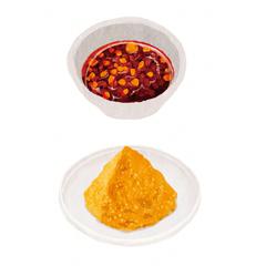 食べる辣油、味噌イラスト