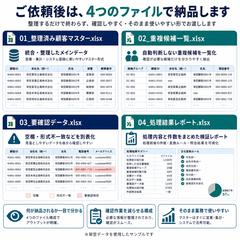 データ整理後の納品ファイル例