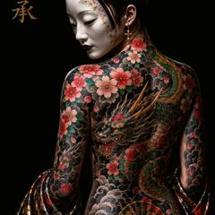 「AI生成・和風ダークファンタジーアート」