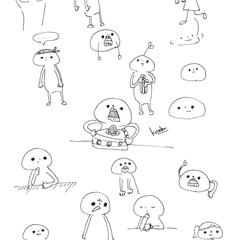 1枚に小さいイラストたくさんの例