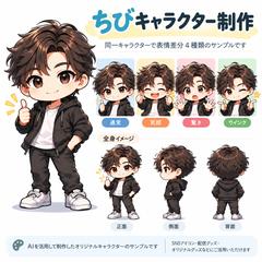 ちびキャラクター制作｜表情差分4種類