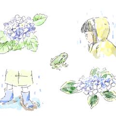 梅雨のカットイラスト