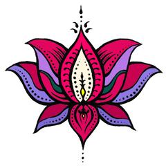 オリエンタルな蓮の花のイラスト