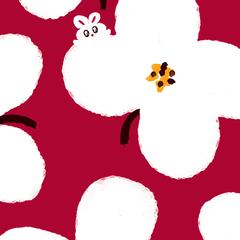 うさぎと花のイラスト