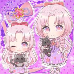 アイコンリング　ヘッダー用　桜×ピアノのご衣装を着た女の子