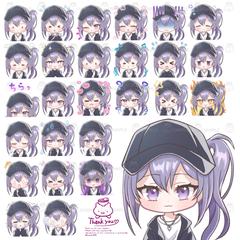 大判配信用スタンプサンプル　黒いキャップの女の子