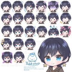 Twitchサイズのスタンプ　星のピアスの女の子