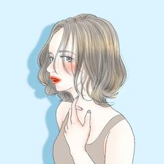 ミディアムヘアーの女性