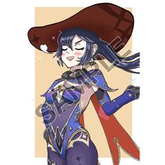華やかな衣装と表情豊かなキャラクターイラスト制作例