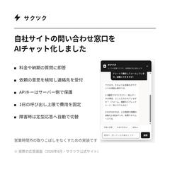 自社サイトの問い合わせ窓口をAIチャット化