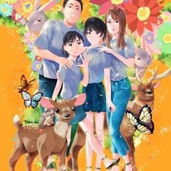 ご家族の肖像画を制作させて頂きました