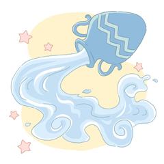 星座占いに使用されたイラスト　水瓶座