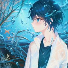 イラストアイコン作成 男の子/海