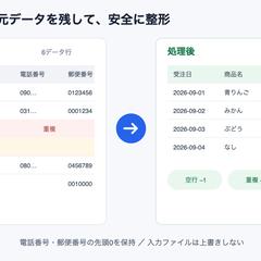 CSVの空白・重複・日付表記を自動整理するツール