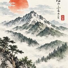 水墨淡彩で描く山岳・自然イラスト