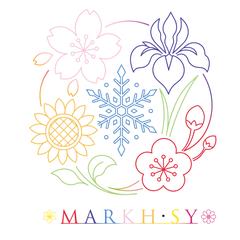 花と雪の結晶を組み合わせた家族ロゴ
