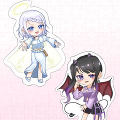 天使&悪魔のステッカー風デザイン