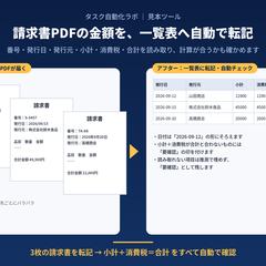 請求書PDFから一覧表への自動転記ツール（見本）