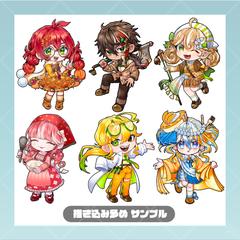 【描き込み多めのデフォルメイラスト】サンプル