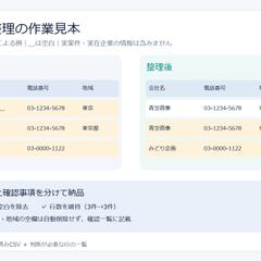 CSV整理の作業見本（架空データ）