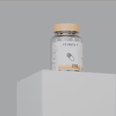 サプリメント容器の商品CG｜ローアングル