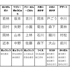 給食・掃除当番表