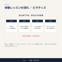 体験レッスンの流れ ／ ピラティス