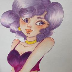 カールヘアーの女の子(コピック)
