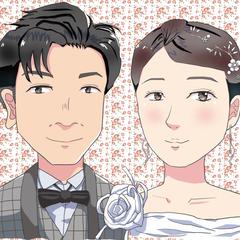結婚式のウェルカムスペース用似顔絵