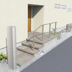 蹴込階段のアプローチのイメージパース